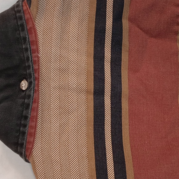 Vintage Cowboy Turtles Association 90's Striped Button Up Down Shirt Size Medium - Picture 6 of 6